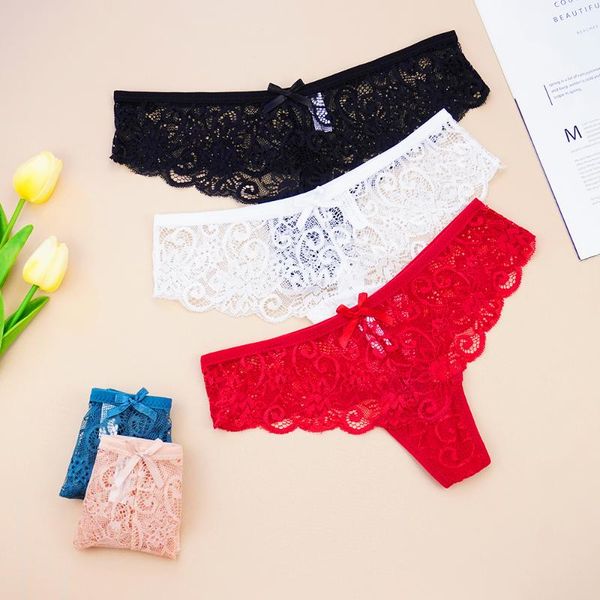 women's panties 3 pcs lot underwear women full lace solid color lingerie feminina g string thongs low waist with bow plus size, Black;pink
women's panties 3 pcs lot underwear women full lace solid color lingerie feminina g string thongs low waist with bow plus size, Black;pink