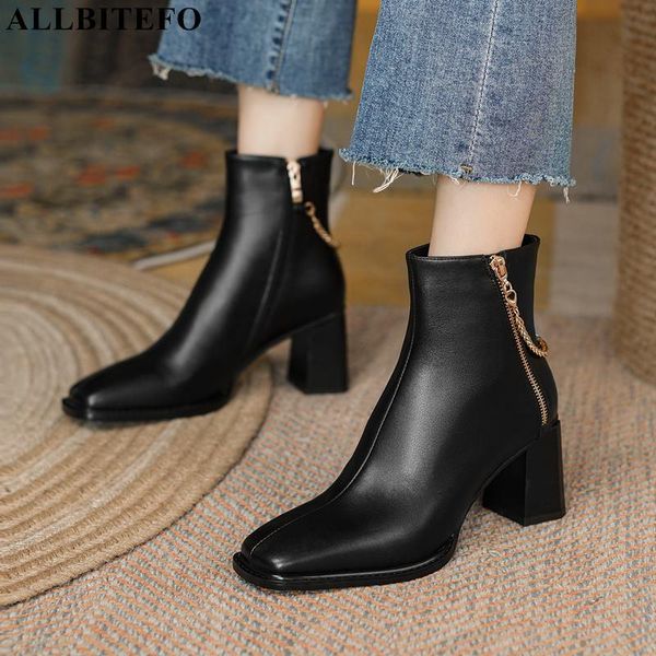 boots allbitefo size 34-42 chain design soft genuine leather ankle high heel shoes autumn winter fashion girls women, Black
boots allbitefo size 34-42 chain design soft genuine leather ankle high heel shoes autumn winter fashion girls women, Black