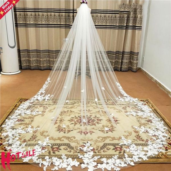 bridal veils real po 3m one layer wedding veil with comb white lace edge ivory appliqued cathedral, Black
bridal veils real po 3m one layer wedding veil with comb white lace edge ivory appliqued cathedral, Black