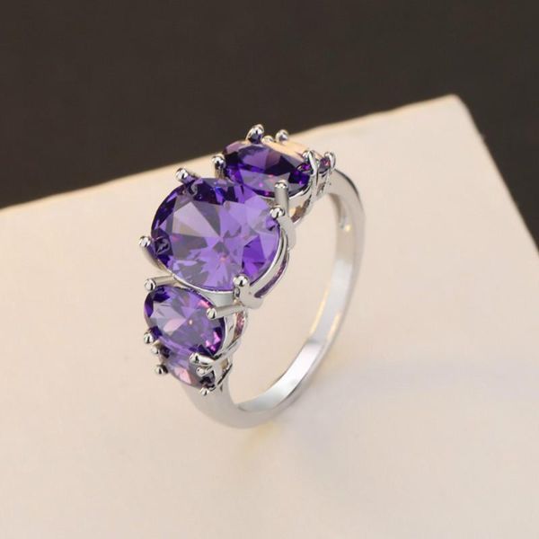 cluster rings women's 925 silver purple zircon ring engagement wedding gift jewelry wholesale size 6-10, Golden;silver
cluster rings women's 925 silver purple zircon ring engagement wedding gift jewelry wholesale size 6-10, Golden;silver