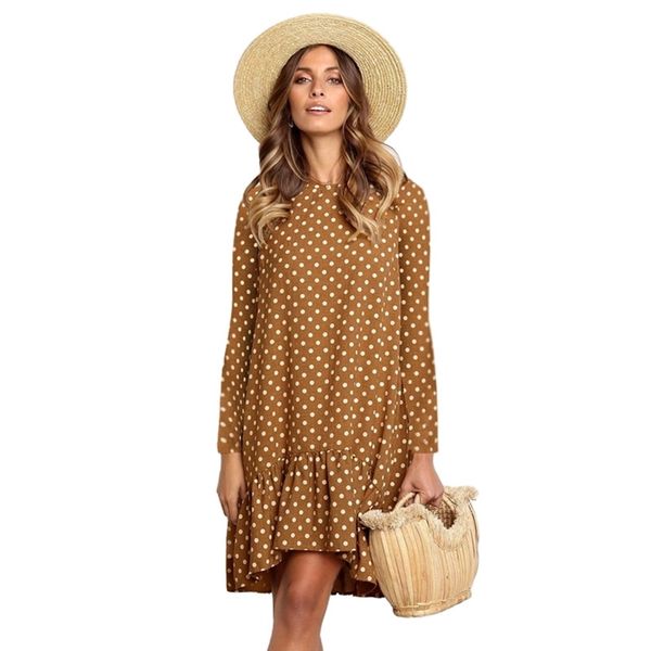 midi long sleeve polka dot dress women vestidos autumn winter party dress plus size vintage elegant mini office dress 210303, Black;gray
midi long sleeve polka dot dress women vestidos autumn winter party dress plus size vintage elegant mini office dress 210303, Black;gray