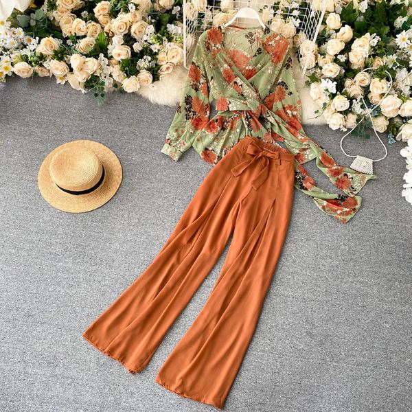 2021 new women chiffon two piece sets spring autumn floral printed v neck shirts and pants outfits woman beach suits clothing 9oqj, Gray
2021 new women chiffon two piece sets spring autumn floral printed v neck shirts and pants outfits woman beach suits clothing 9oqj, Gray