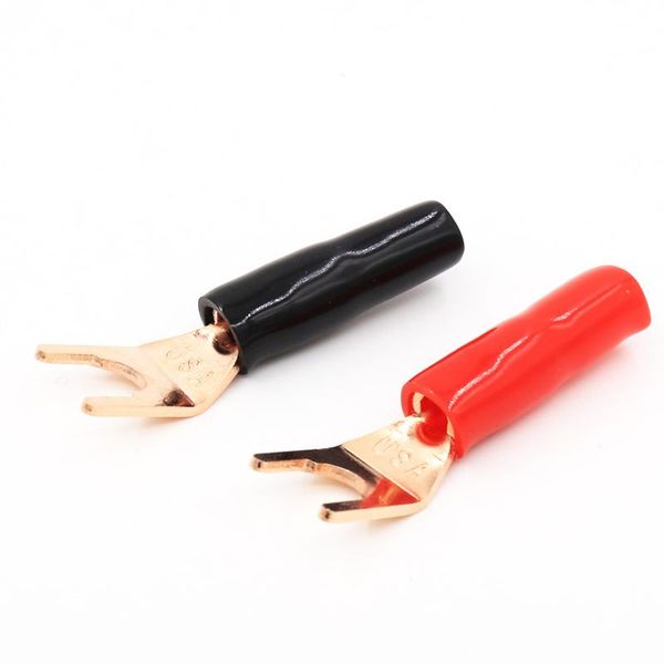 smart power plugs 8pcs pure red copper spade plug speaker cable connector terminal
smart power plugs 8pcs pure red copper spade plug speaker cable connector terminal