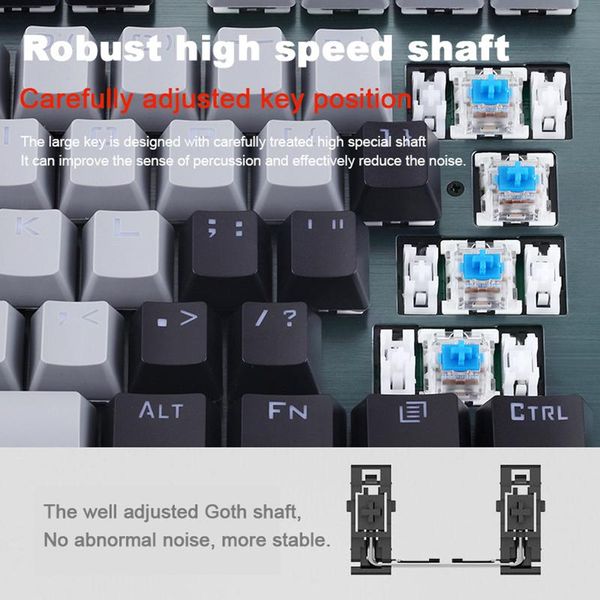 87-key gaming mechanical keyboard with rgb backlit wired usb ergonomic keyboard for pc notebook computers for tablet computers
87-key gaming mechanical keyboard with rgb backlit wired usb ergonomic keyboard for pc notebook computers for tablet computers