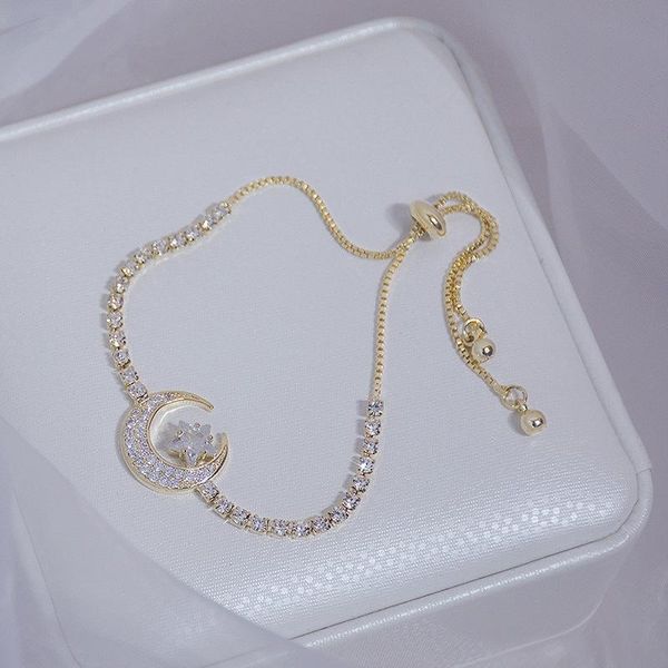link, chain bracelet for women opal rhinestone moon star shape full zircon adjustable femme bangles hand gift jewelry 2021 trend, Black
link, chain bracelet for women opal rhinestone moon star shape full zircon adjustable femme bangles hand gift jewelry 2021 trend, Black