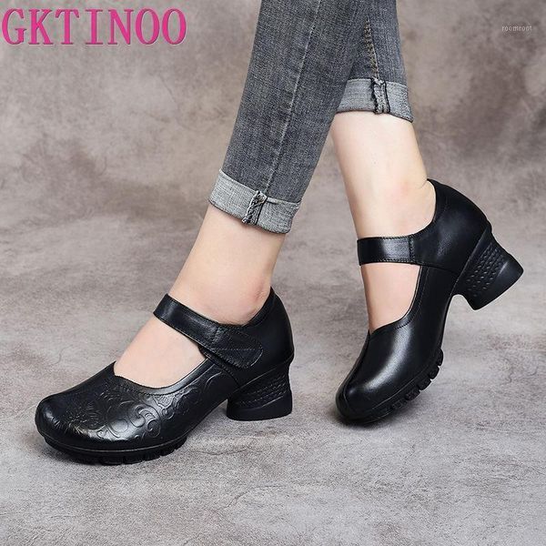 dress shoes gktinoo 2021 vintage women pumps comfortable genuine leather high heel round toe casual thick mother1, Black
dress shoes gktinoo 2021 vintage women pumps comfortable genuine leather high heel round toe casual thick mother1, Black