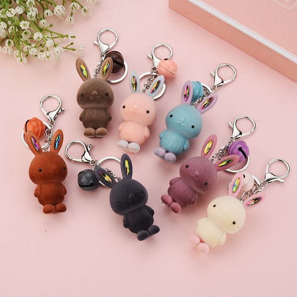 2021 fashion keychain creative cartoon flocking rabbit doll cute couple student bag key chain car accessories pendant, Silver
2021 fashion keychain creative cartoon flocking rabbit doll cute couple student bag key chain car accessories pendant, Silver