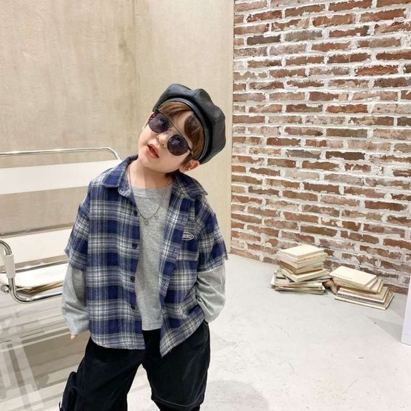 xuan children's miao wear two pieces of base boy's plaid shirt splicing t-shirt autumn 2020 foreign style long sleeve, Blue
xuan children's miao wear two pieces of base boy's plaid shirt splicing t-shirt autumn 2020 foreign style long sleeve, Blue