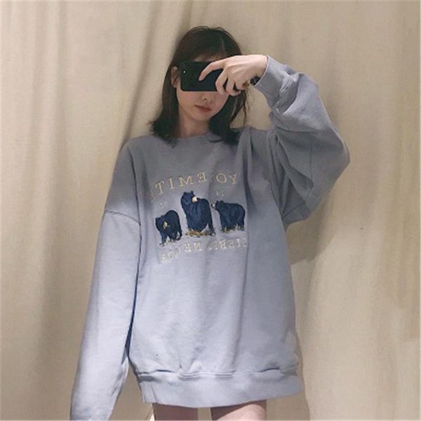 women's hoodies & sweatshirts 2021 harajuku casual long sleeve letters vintage bear embroid oversize women ladies elegant loose pullove, Black
women's hoodies & sweatshirts 2021 harajuku casual long sleeve letters vintage bear embroid oversize women ladies elegant loose pullove, Black