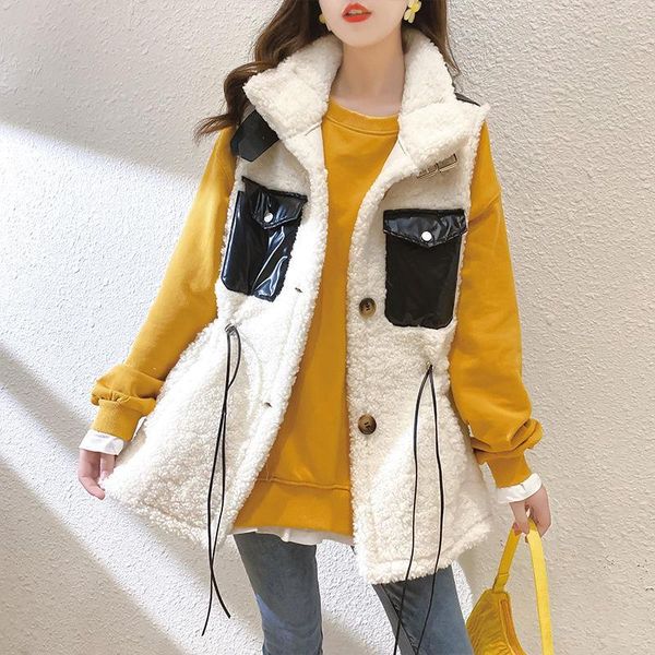 women's vests 2021 women 's vest autumn and winter fur integrated lamb wool cotton waistcoat jacket korean style fashionable, Black;white
women's vests 2021 women 's vest autumn and winter fur integrated lamb wool cotton waistcoat jacket korean style fashionable, Black;white