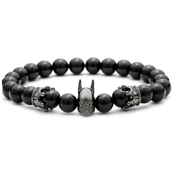 bracelet 2021 8mm batman helmet crown black agate stone men's handwear gift, Golden;silver
bracelet 2021 8mm batman helmet crown black agate stone men's handwear gift, Golden;silver