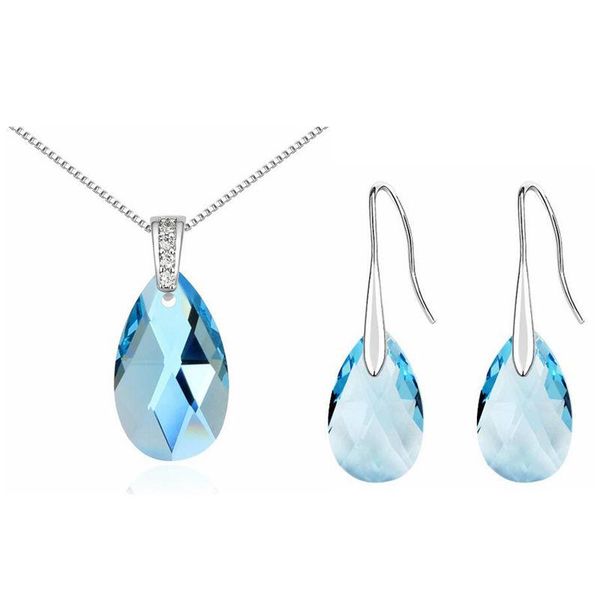 earrings & necklace women jewelry set crystal from austrian earring sets long water drop dangle, Silver
earrings & necklace women jewelry set crystal from austrian earring sets long water drop dangle, Silver
