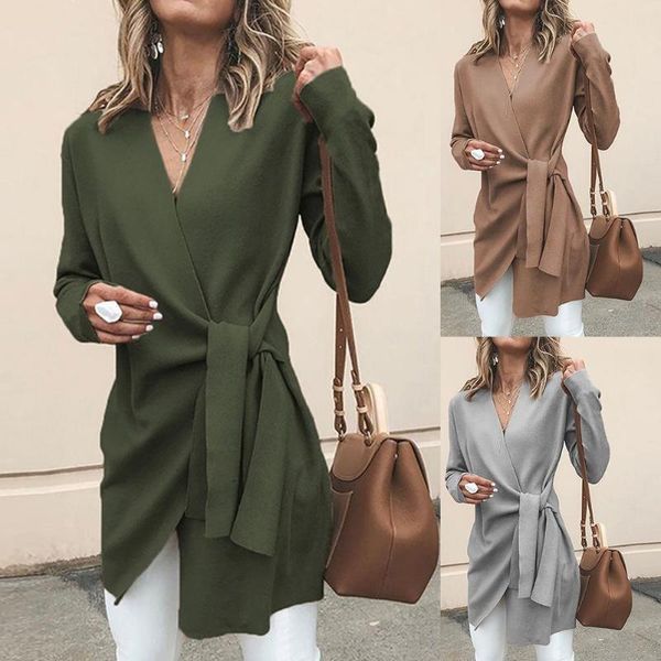 women's wool & blends 2021 chic women solid color v neck long sleeve waist knotted casual knitted coat cotton slim office, Black
women's wool & blends 2021 chic women solid color v neck long sleeve waist knotted casual knitted coat cotton slim office, Black