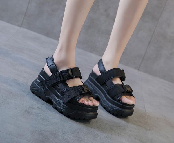 woman genuine leather high heel leisure time fish 2021 white muffin bottom sandals toe women's shoes, Black
woman genuine leather high heel leisure time fish 2021 white muffin bottom sandals toe women's shoes, Black