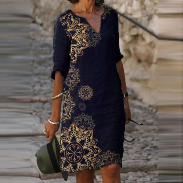 fashion plus size floral women dress printed half sleeved v neck knee length casual daily streetwear summer vocation, Black;gray
fashion plus size floral women dress printed half sleeved v neck knee length casual daily streetwear summer vocation, Black;gray