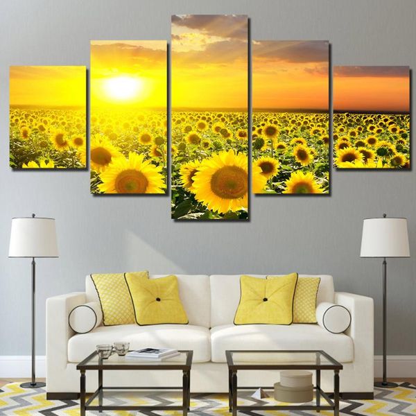 other home decor hd printed 5 piece canvas prints sunflower sunset painting golden flower field wall pictures for living room
other home decor hd printed 5 piece canvas prints sunflower sunset painting golden flower field wall pictures for living room