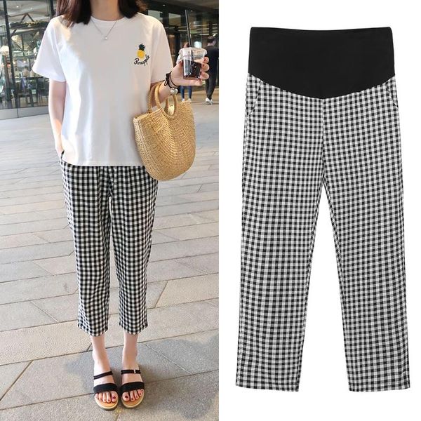 maternity bottoms 9032# pants summer striped cotton support abdomen elastic waist belly trousers, White
maternity bottoms 9032# pants summer striped cotton support abdomen elastic waist belly trousers, White