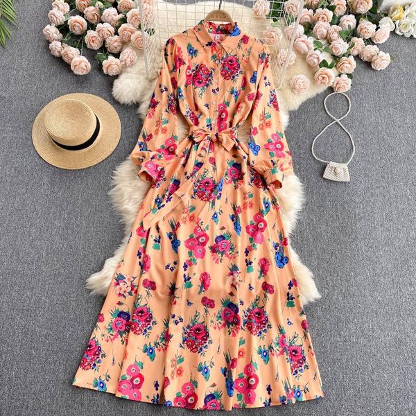 casual dresses spring autumn runway boho maxi dress female flower print turn down collar long sleeve bow sashes party for woman s67454, Black;gray 
casual dresses spring autumn runway boho maxi dress female flower print turn down collar long sleeve bow sashes party for woman s67454, Black;gray