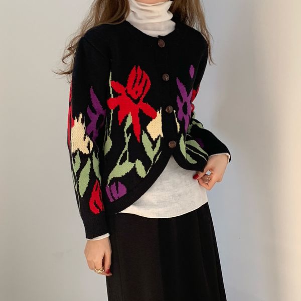 gentle elegant retro patchwork chic flowers cardigans 2021 new fashion vintage color-hit women sweet knitted sweaters cj0m, White;black
gentle elegant retro patchwork chic flowers cardigans 2021 new fashion vintage color-hit women sweet knitted sweaters cj0m, White;black