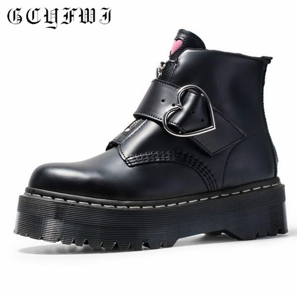 boots 2021 genuine leather ankle women woman buckle zipper love platform autumn botas mujer round toe comfortable shoes footwear, Black
boots 2021 genuine leather ankle women woman buckle zipper love platform autumn botas mujer round toe comfortable shoes footwear, Black