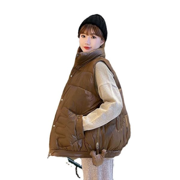 women's down & parkas cotton vest women 2021 autumn and winter style korean waistcoat stand collar solid color pocket fashion jacket t2, Black
women's down & parkas cotton vest women 2021 autumn and winter style korean waistcoat stand collar solid color pocket fashion jacket t2, Black