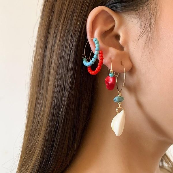 hoop & huggie ethnic shell colorful beads earrings set 4pcs/set turquoise natural stone pendent earring women bohemian jewelry, Golden;silver
hoop & huggie ethnic shell colorful beads earrings set 4pcs/set turquoise natural stone pendent earring women bohemian jewelry, Golden;silver