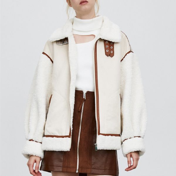 2021 new winter women faux lamb fur coat casual female loose turndown collar zipper beige suede jacket biker oversized outwear tkyw, Black
2021 new winter women faux lamb fur coat casual female loose turndown collar zipper beige suede jacket biker oversized outwear tkyw, Black
