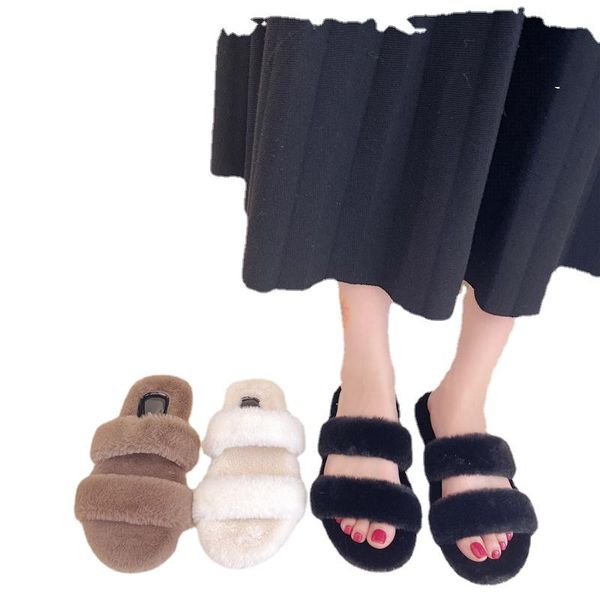 slippers winter women cozy home faux fur flat warm female comfort soft non slip thick bottom open toe shoes size 35-42 style, Black
slippers winter women cozy home faux fur flat warm female comfort soft non slip thick bottom open toe shoes size 35-42 style, Black