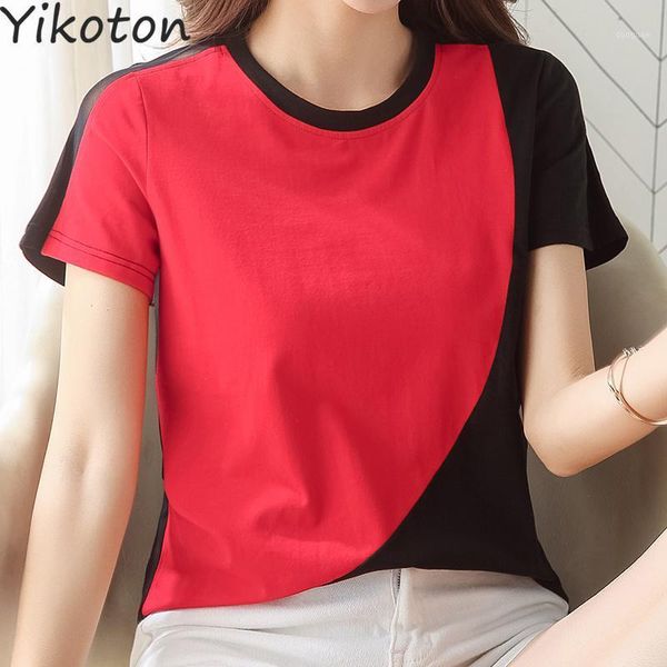 women's t-shirt 2021 summer clothes for women short sleeve tshirt female basic casual lady shirt fashion patchwork o-neck red blue, White
women's t-shirt 2021 summer clothes for women short sleeve tshirt female basic casual lady shirt fashion patchwork o-neck red blue, White
