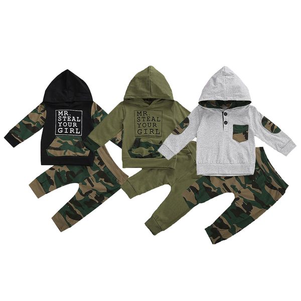 0-3y autumn baby boys clothes sets letter camouflage print long sleeve hooded pants 2pcs, White
0-3y autumn baby boys clothes sets letter camouflage print long sleeve hooded pants 2pcs, White