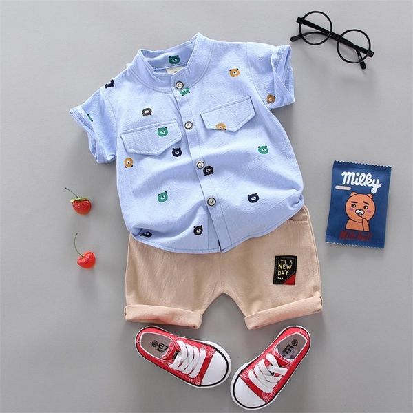fashion baby boy clothes summer short-sleeved shorts cotton and linen shirt set cartoon bear print cotton baby two-piece suit 210309, White
fashion baby boy clothes summer short-sleeved shorts cotton and linen shirt set cartoon bear print cotton baby two-piece suit 210309, White