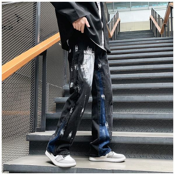 men's jeans 2021 hip jean pant streetwear men harajuku patchwork jogger sweatpant vintage track trousers loose harem pants, Blue
men's jeans 2021 hip jean pant streetwear men harajuku patchwork jogger sweatpant vintage track trousers loose harem pants, Blue