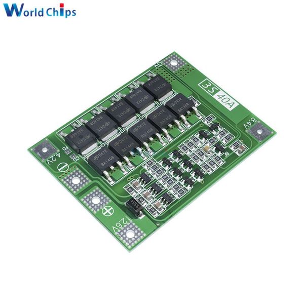 integrated circuits 3s 40a li-ion lithium battery charger lipo cell module pcb bms protection board for drill motor 12.6v enhance/balance ve