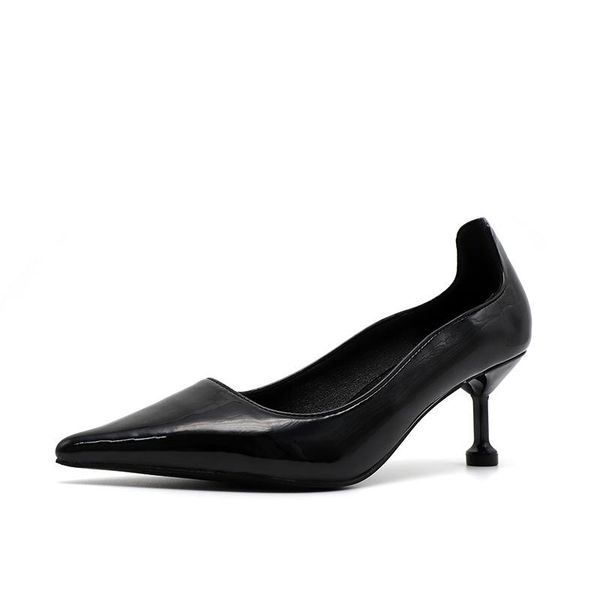 pumps 2021 6cm high-heeled women's thin heel spring light color solid back bag with korean version of pointy pu heels slimming, Black
pumps 2021 6cm high-heeled women's thin heel spring light color solid back bag with korean version of pointy pu heels slimming, Black