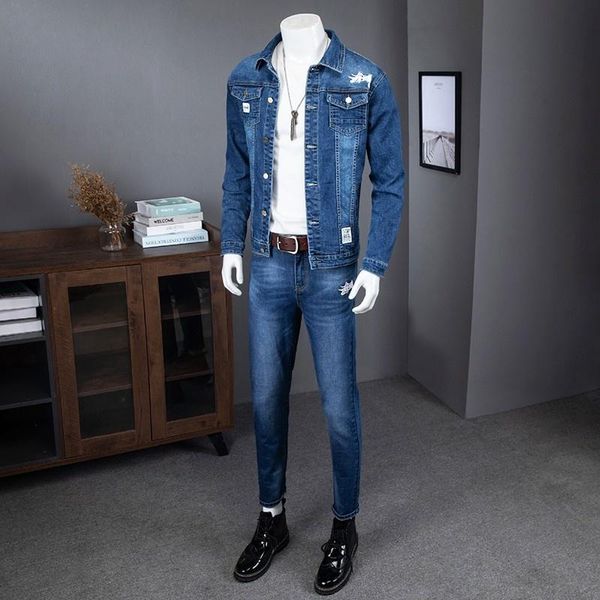 men's tracksuits cowboy two piece sets men slim fit denim jacket jeans cargo matching set casual streetwear man spring autumn embroider, Gray
men's tracksuits cowboy two piece sets men slim fit denim jacket jeans cargo matching set casual streetwear man spring autumn embroider, Gray