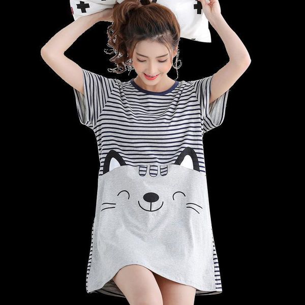 summer knitted cotton women nightgown short sleeve cartoon sweet soft female nightdress loose plus size -5xl girls nightwear, Black;red
summer knitted cotton women nightgown short sleeve cartoon sweet soft female nightdress loose plus size -5xl girls nightwear, Black;red