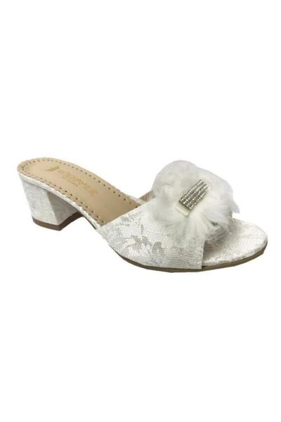slippers women's evening dress furry, Black