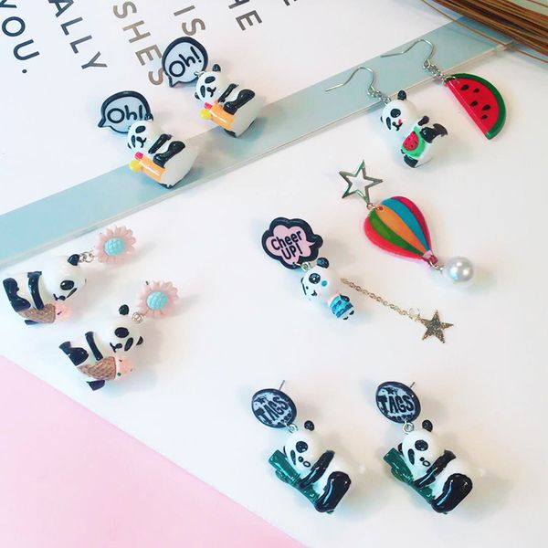 korean super color protection little fresh cute panda earrings asymmetric resin animal long earrings, Silver
korean super color protection little fresh cute panda earrings asymmetric resin animal long earrings, Silver