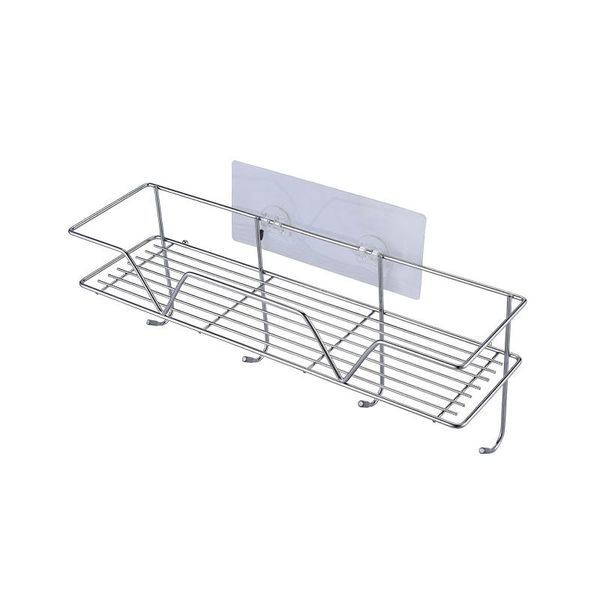 kitchen storage & organization wall mounted holder stainless steel seasoning rack shelf bathroom shelfs with 4 hooks
kitchen storage & organization wall mounted holder stainless steel seasoning rack shelf bathroom shelfs with 4 hooks