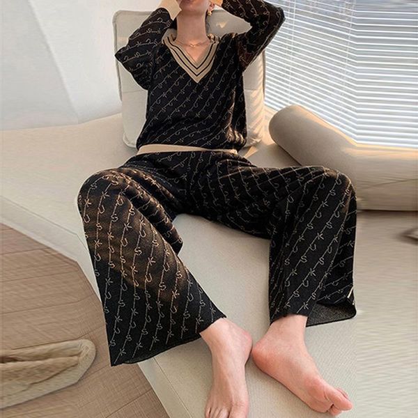 women's two piece pants ladies sweater suit winter knitted pullover sportswear 2-piece v-neck fashion high waist loose wide leg, White
women's two piece pants ladies sweater suit winter knitted pullover sportswear 2-piece v-neck fashion high waist loose wide leg, White