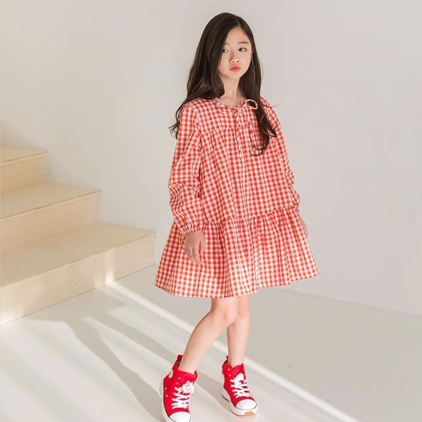 girl's dresses 2021 spring korean style teen girl plaid princess dress kids cotton loose casual clothing fashion sweet, #9417, Red;yellow
girl's dresses 2021 spring korean style teen girl plaid princess dress kids cotton loose casual clothing fashion sweet, #9417, Red;yellow