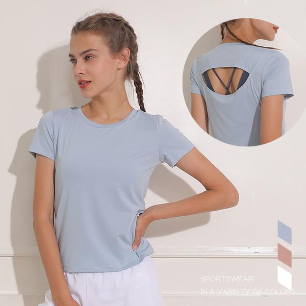 new thin beautiful back sports t-shirt women's quick-drying t-shirt skinny running workout clothes tight yoga clothes, White;red
new thin beautiful back sports t-shirt women's quick-drying t-shirt skinny running workout clothes tight yoga clothes, White;red