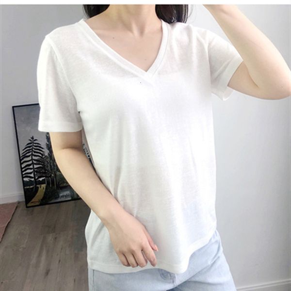 2021 new feminino linho camiseta com decote em v branco manga curta vero novas senhoras casual s 2j0w, White
2021 new feminino linho camiseta com decote em v branco manga curta vero novas senhoras casual s 2j0w, White