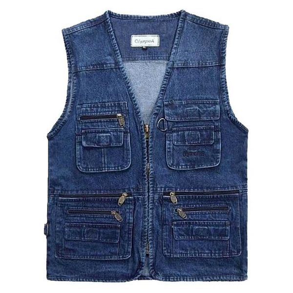 big size v-neck classic multi denim work vest mens solid casual waistcoat with many pockets fishing vest sleeveless jacket 211104, Black;white
big size v-neck classic multi denim work vest mens solid casual waistcoat with many pockets fishing vest sleeveless jacket 211104, Black;white