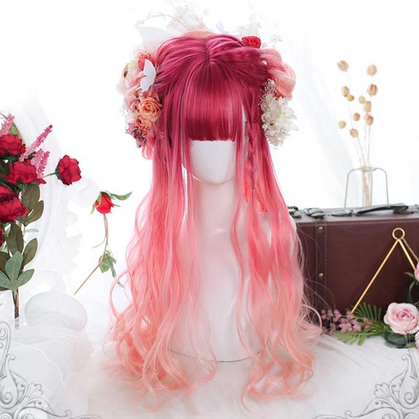 synthetic wigs long pink lolita wave curly woman hair cute cosplay wig harajuku halloween blue green natural, Black
synthetic wigs long pink lolita wave curly woman hair cute cosplay wig harajuku halloween blue green natural, Black