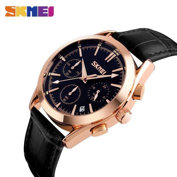 wristwatches skmei fashion leather strap waterproof men quartz men's watches satch reloj hombre clock 9127, Slivery;brown
wristwatches skmei fashion leather strap waterproof men quartz men's watches satch reloj hombre clock 9127, Slivery;brown