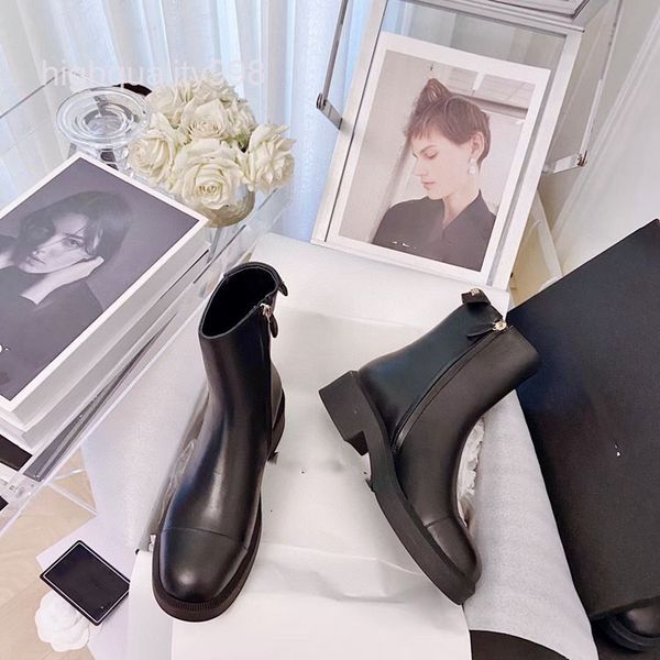 boots high end quality autumn winter color matching short boots women's versatile thick heel net red side zipper leather martin, Black
boots high end quality autumn winter color matching short boots women's versatile thick heel net red side zipper leather martin, Black