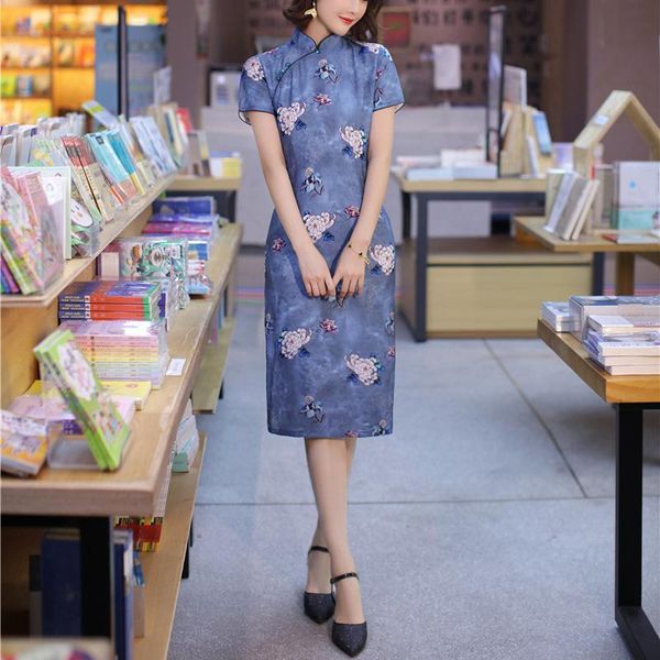 ethnic clothing pearl button women cotton cheongsam mandarin collar straight chinese dress sweet print floral summer mid-length qipao skirt, Red
ethnic clothing pearl button women cotton cheongsam mandarin collar straight chinese dress sweet print floral summer mid-length qipao skirt, Red