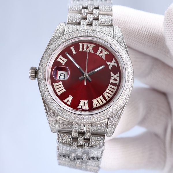 luxury fashion full diamond watches mens mechanical watch stainless steel strap sapphire mirror waterproof design 41mm high quality, Slivery;brown
luxury fashion full diamond watches mens mechanical watch stainless steel strap sapphire mirror waterproof design 41mm high quality, Slivery;brown