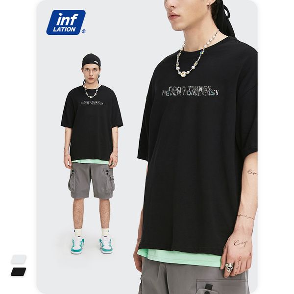 inf men's t-shirt | 2021 spring and summer new tide brand european and american street simple wild casual letter printing short-sleeved, White;black
inf men's t-shirt | 2021 spring and summer new tide brand european and american street simple wild casual letter printing short-sleeved, White;black